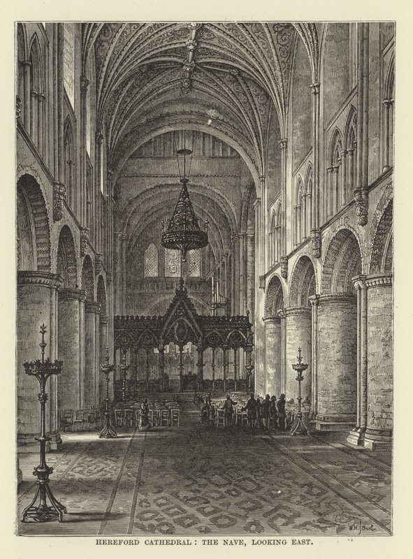 Hereford Cathedral, skibet, med udsigt mod øst af English School