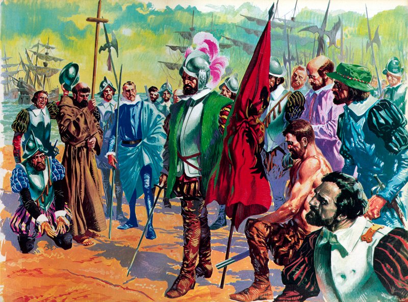 Hernando Cortes ankom til Mexico i 1519 af English School