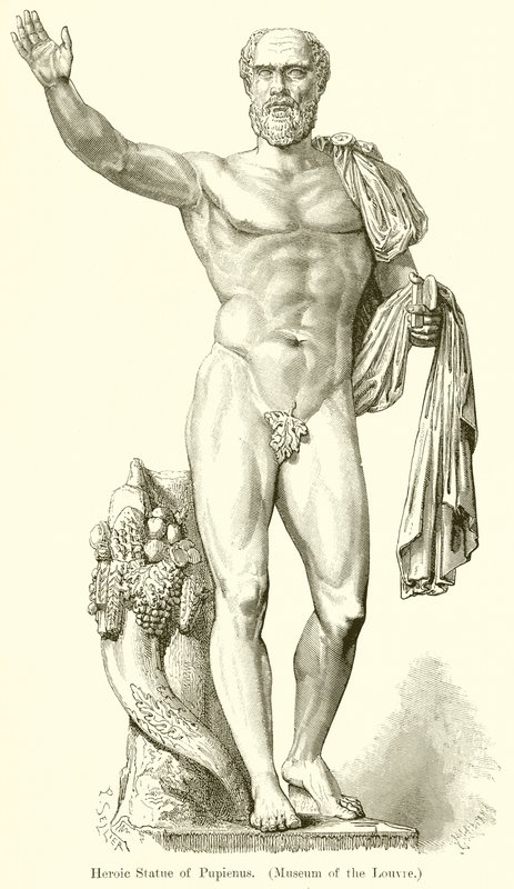 Heroisk statue af Pupienus. (Museum of the Louvre) af English School