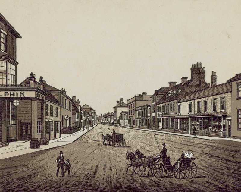 High Street, Petersfield (litografi) af English School