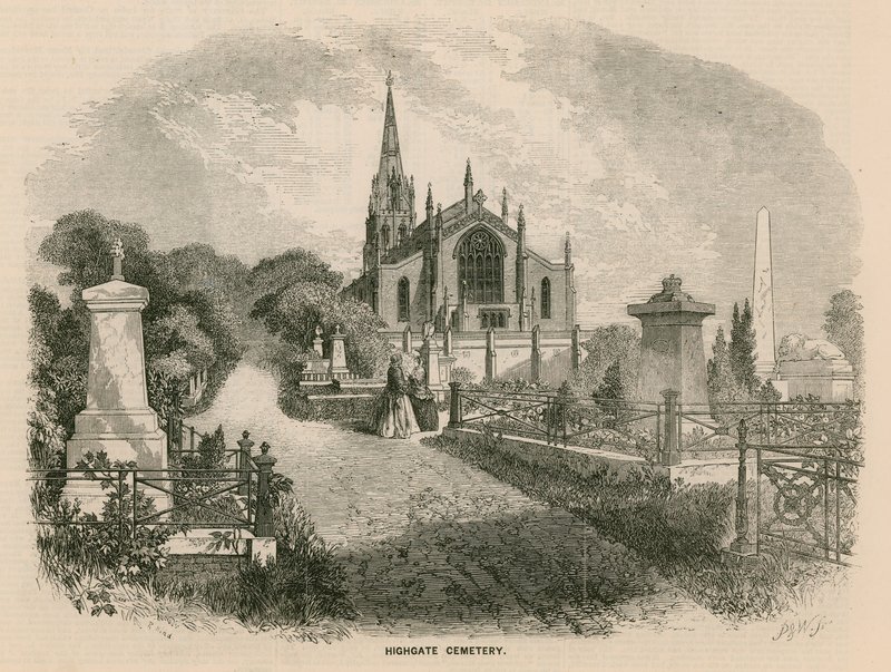 Highgate Cemetery, London af English School