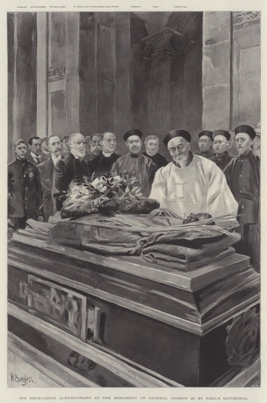 Hans Excellence Li-Hung-Chang ved monumentet for general Gordon i St Paul
