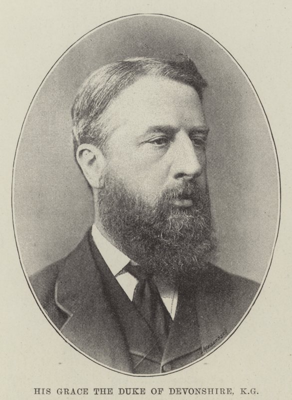 Hans nåde hertugen af Devonshire, KG (litho) af English School