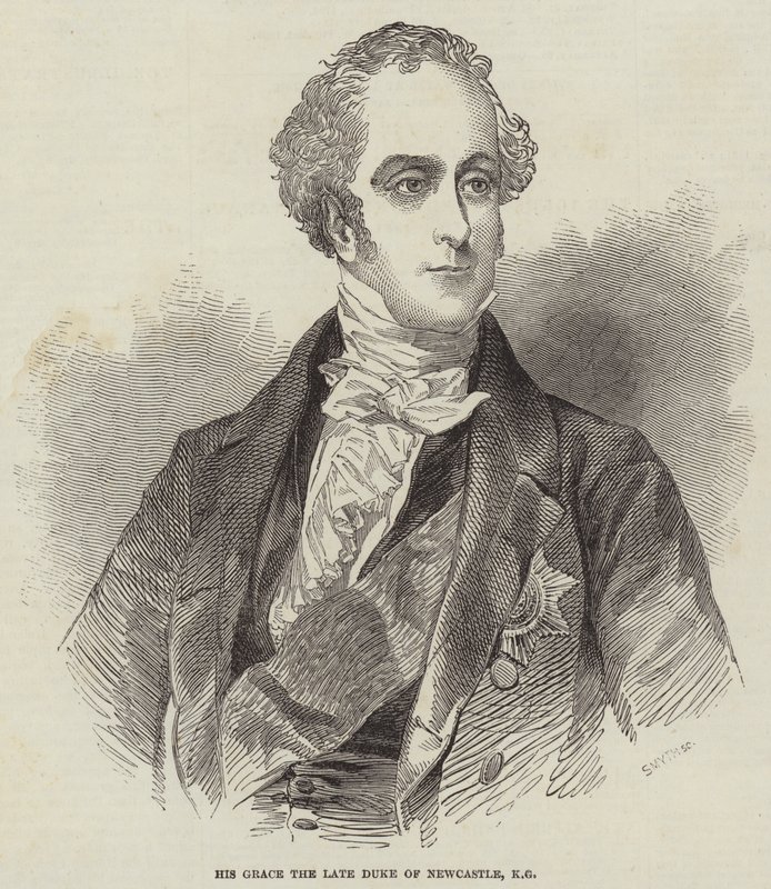Hans nåde den afdøde hertug af Newcastle, KG (gravering) af English School