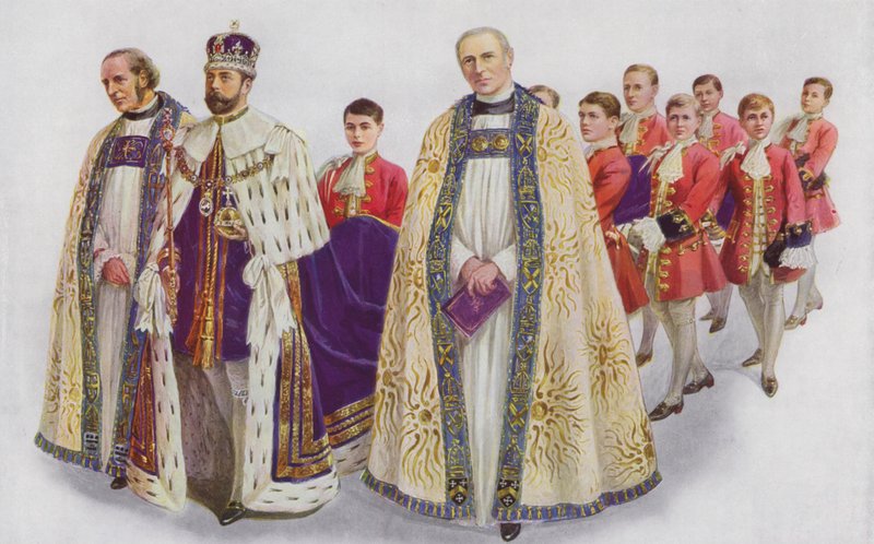 Hans Majestæt Kongen træder ind i Klosteret af English School