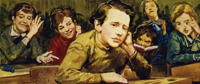 Hans medelever gjorde Tjajkovskijs liv til en elendighed, idet de lo af hans enkle, hjemmespundne tøj af English School
