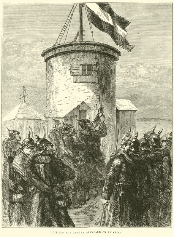 Hejser den tyske standard på Valerien, marts 1871 af English School