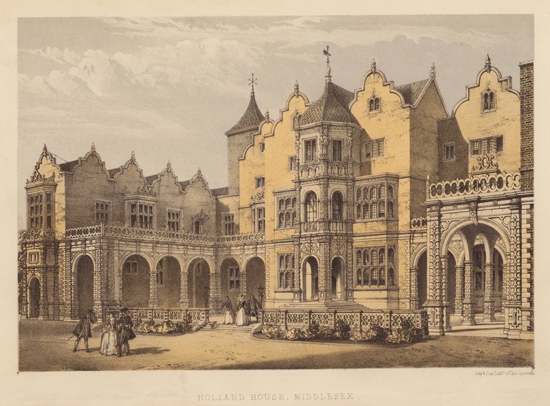 Holland House, Middlesex (akvatint) af English School