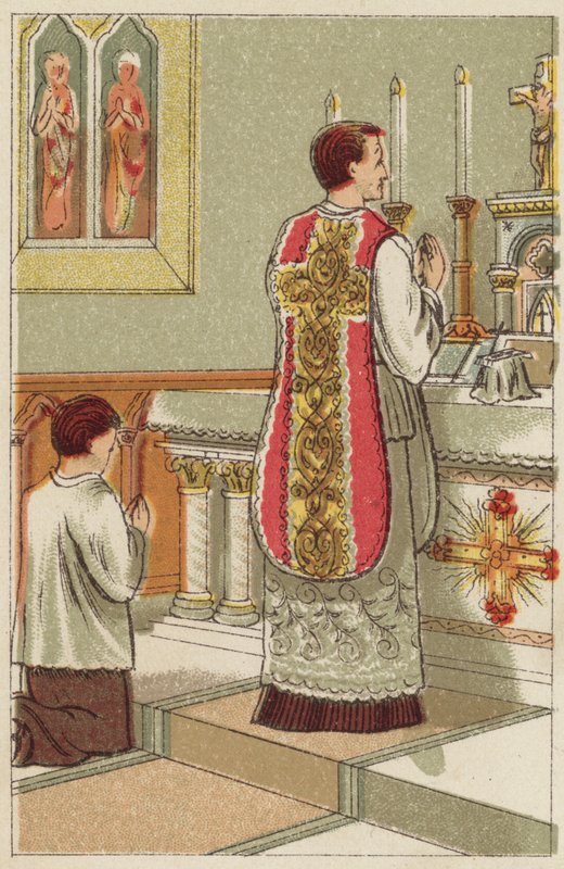 Helligmesse (farve litho) af English School