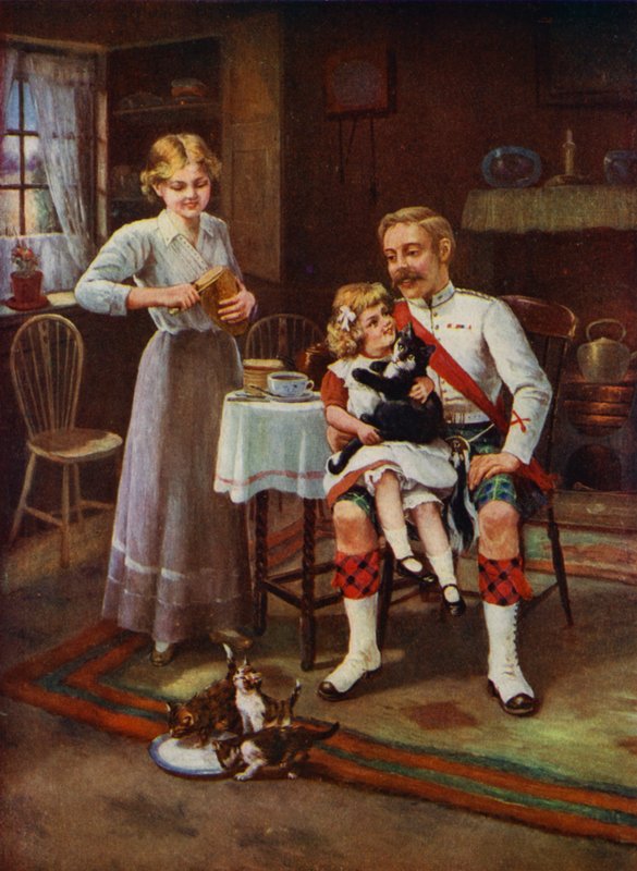 Hjemme igen! (farve litho) af English School