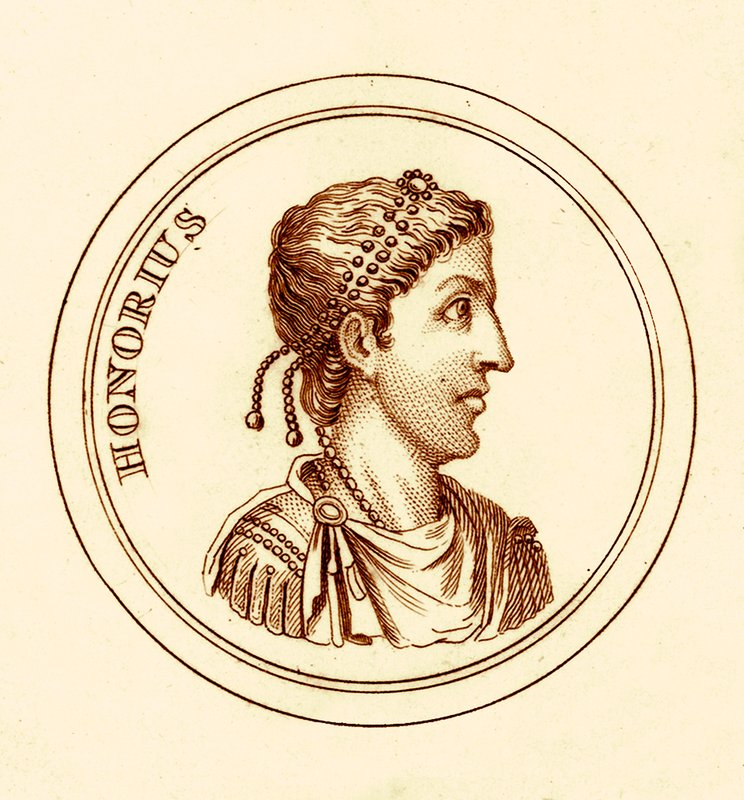 Honorius, illustration fra The Universal Historical Dictionary af George Crabb, udgivet 1825 (digitalt forbedret billede) af English School