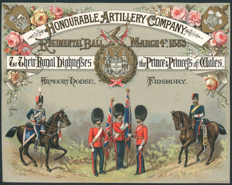 Ærede Artillerikompagni, Regimentball, 4. marts 1885 af English School