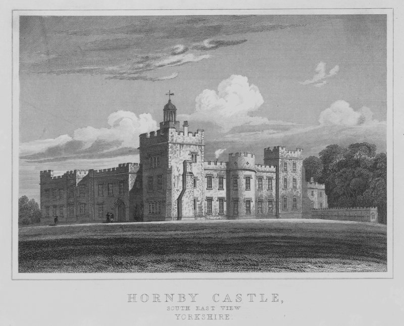 Hornby Castle, South East View, Yorkshire (gravering) af English School