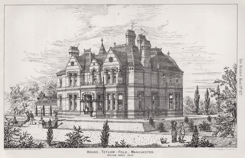 House, Tetlow, Fold, Manchester (gravering) af English School