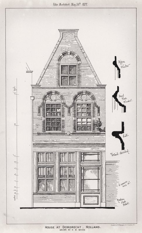 Hus i Dordrecht, Holland (gravering) af English School