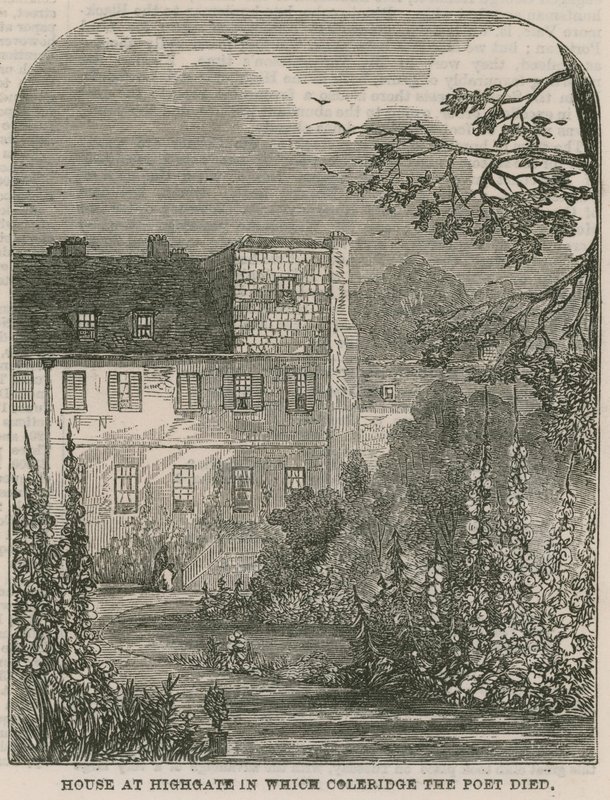 Hus i Highgate, London, hvor digteren Samuel Coleridge døde af English School