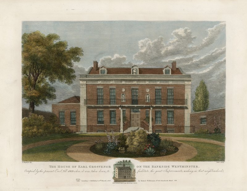 House of the Earl Grosvenor på Bankside, Westminster. Nedtaget i 1809 af English School