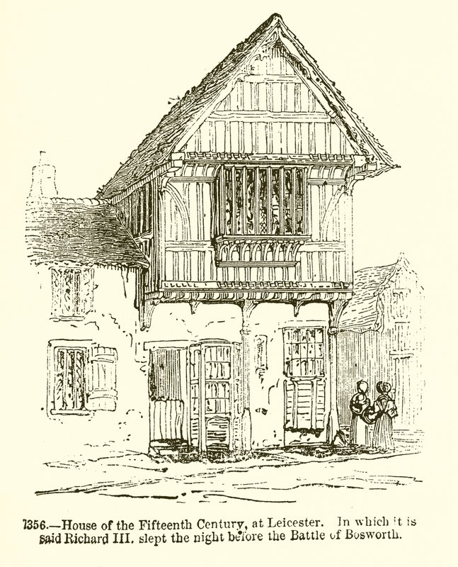 Det femtende århundredes hus i Leicester. I hvilket det siges, at Richard III sov natten før slaget ved Bosworth af English School