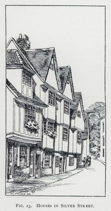 Huse i Silver Street (gravering) af English School