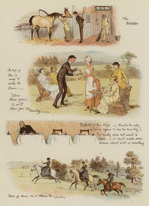 Hvordan Tankerville Smith tog en hytte på landet (chromolitho) af English School
