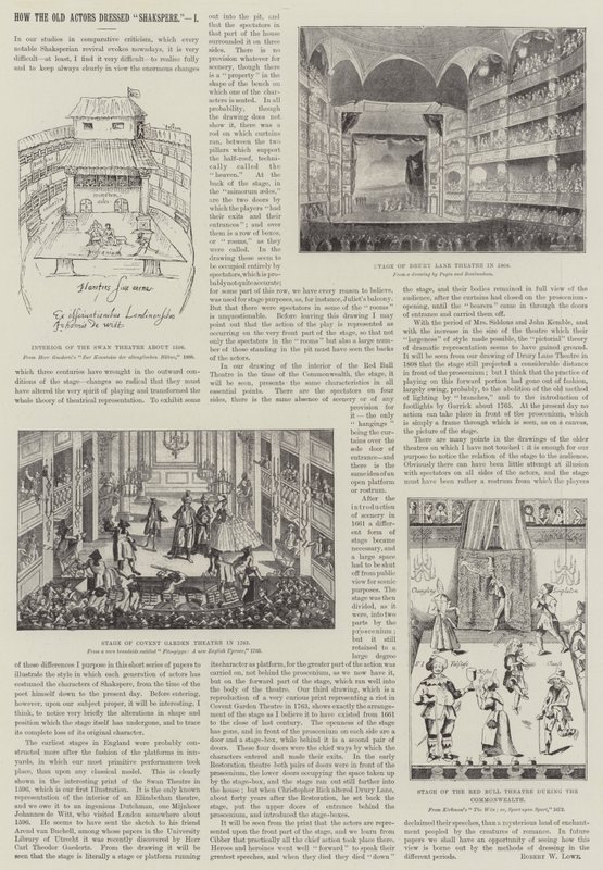 Hvordan de gamle skuespillere klædte "Shakspere" (gravering) af English School