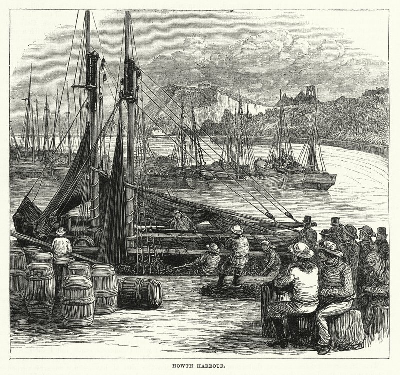 Howth Harbor (gravering) af English School