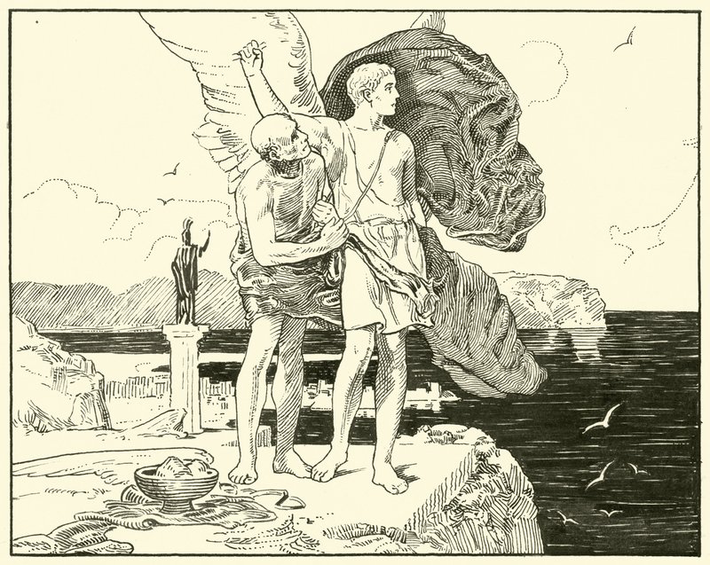 Icarus (blæk på papir) af English School