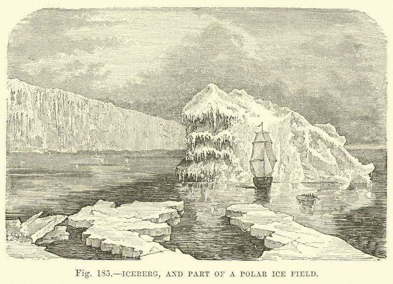 Iceberg, and part of a Polar ice field  af English School