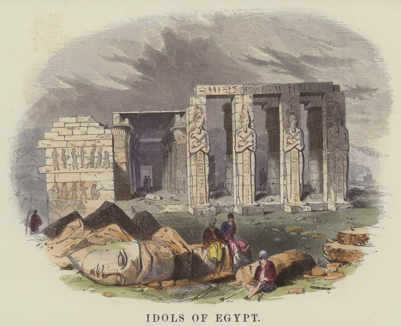Idols of Egypt (farvet indgravering) af English School