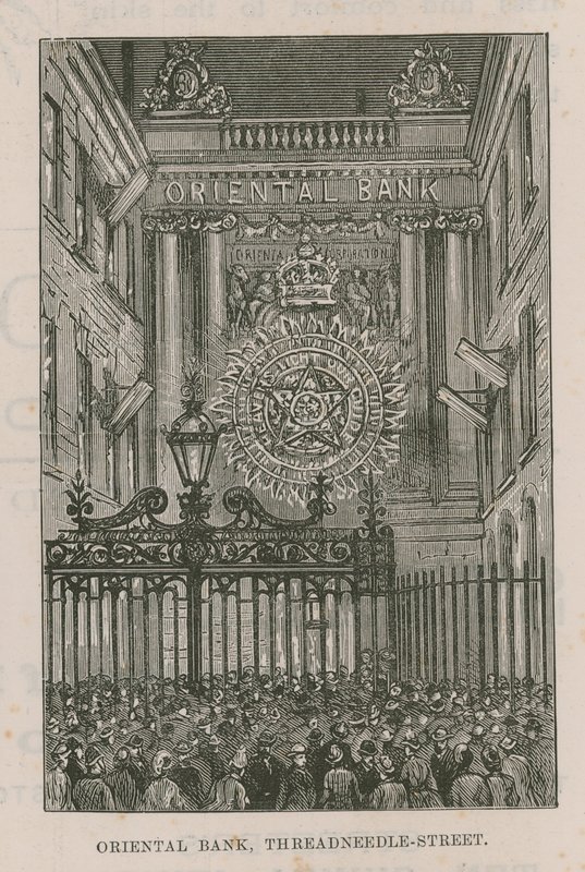 Illuminations pryder den orientalske bank på Threadneedle Street af English School