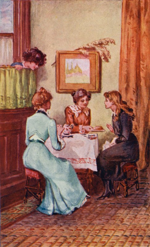 Illustration til A World of Girls af L T Meade (farve litho) af English School