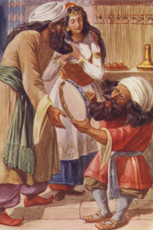 Illustration til Ali Baba og de fyrre tyve (farve litho) af English School