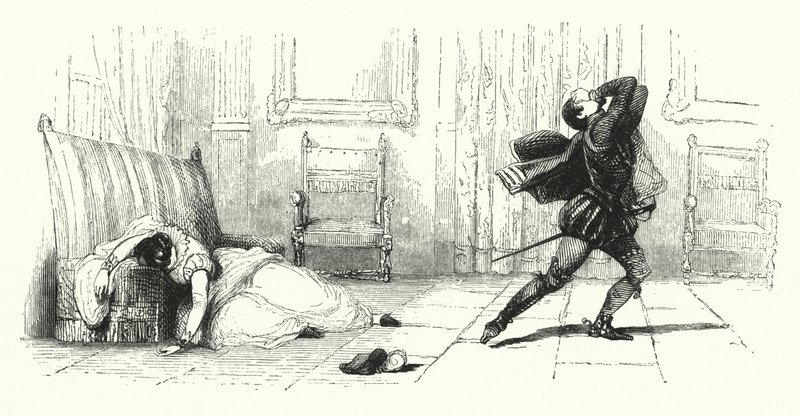 Illustration til Les Huguenots af Giacomo Meyerbeer (gravering) af English School