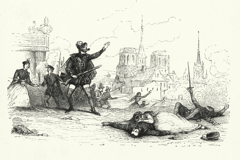 Illustration til Les Huguenots af Giacomo Meyerbeer (gravering) af English School