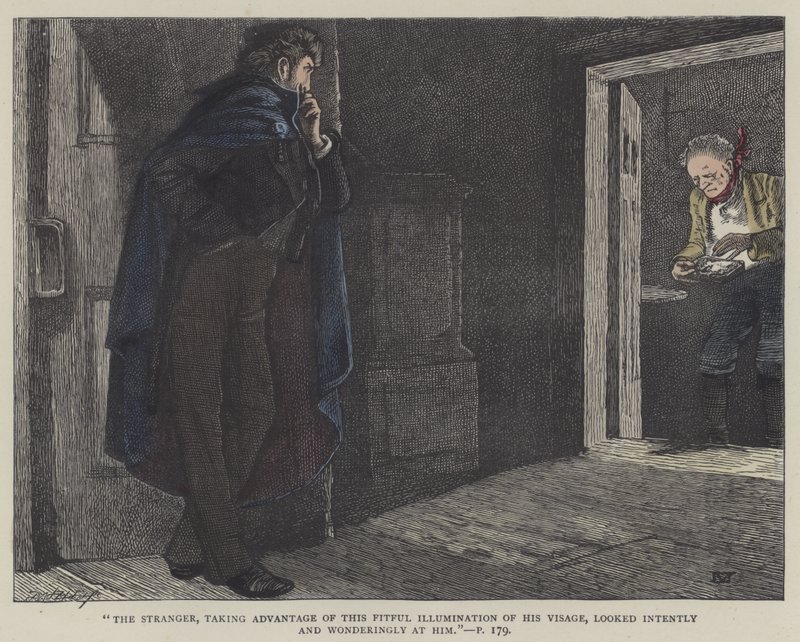 Illustration til Lille Dorrit (farvet gravering) af English School