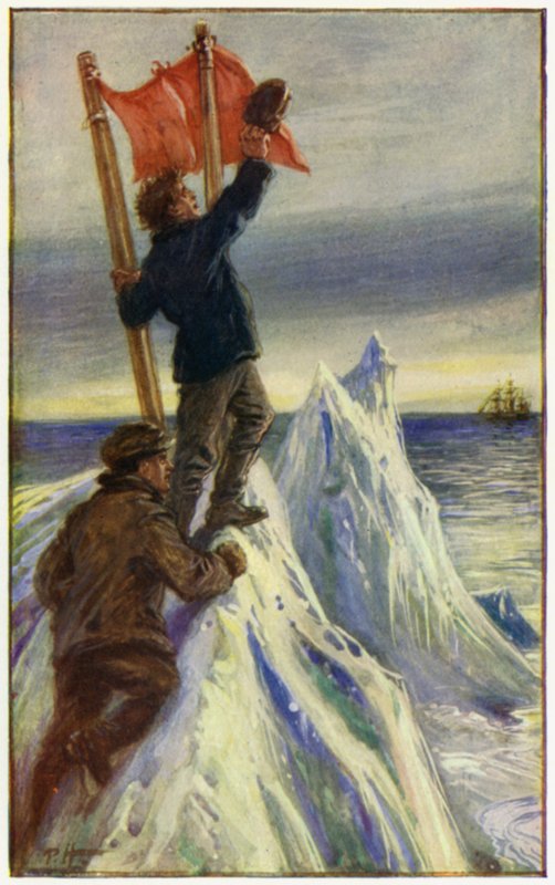 Illustration til Peter The Whaler af William H G Kingston (farve litho) af English School