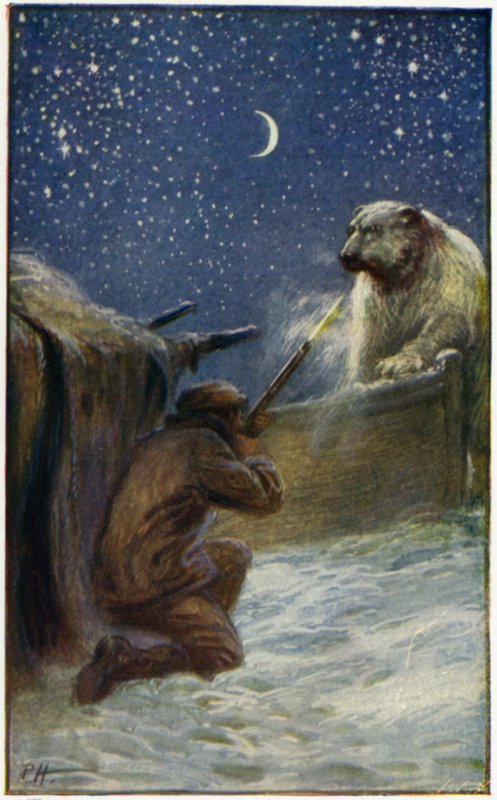 Illustration til Peter The Whaler af William H. G. Kingston (farvelitografi) af English School