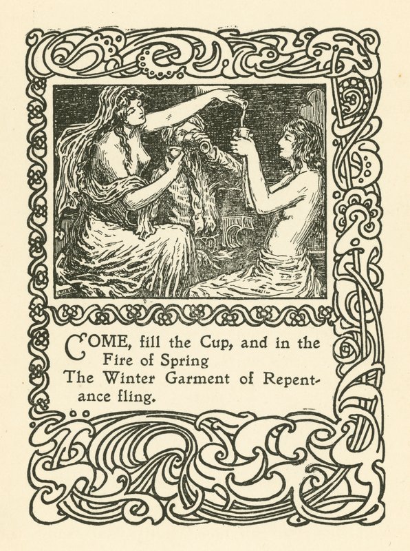 Illustration til Rubaiyat af Omar Khayyam (litho) af English School