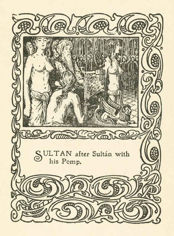 Illustration til Rubaiyat af Omar Khayyam (litho) af English School