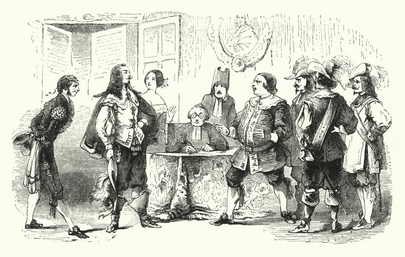 Illustration til Barberen i Sevilla af Rossini (gravering) af English School