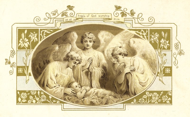 Illustration til The Coming Of Father Christmas (farvelitografi) af English School