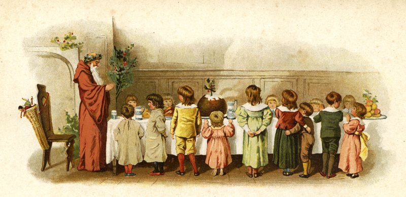Illustration til julemandens komme af English School