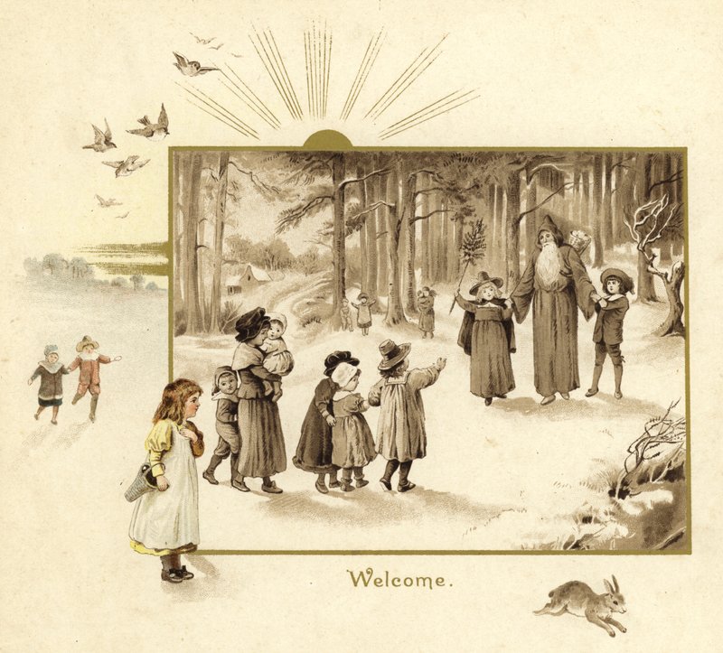 Illustration til julemandens komme af English School