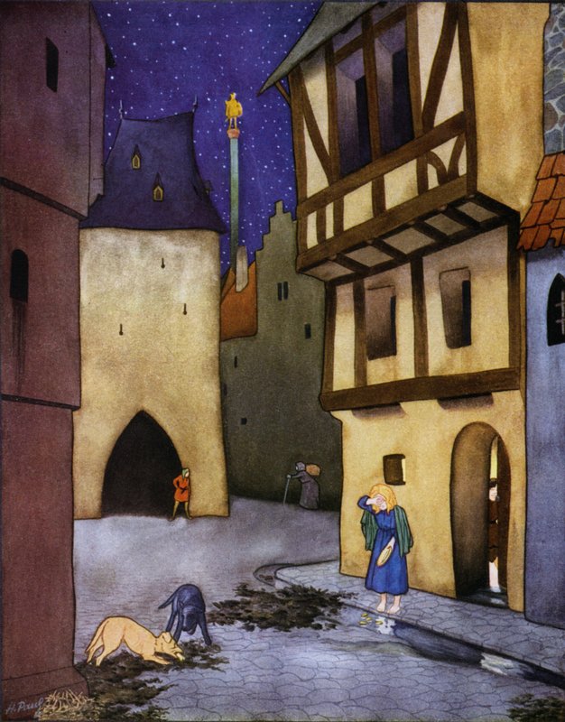 Illustration til Den lykkelige prins af Oscar Wilde (farvelitografi) af English School