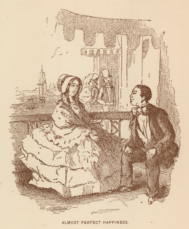 Illustration til The History of Pendennis af Thackeray (litho) af English School