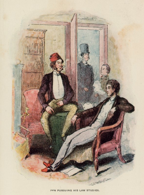 Illustration til The History of Pendennis af Thackeray af English School