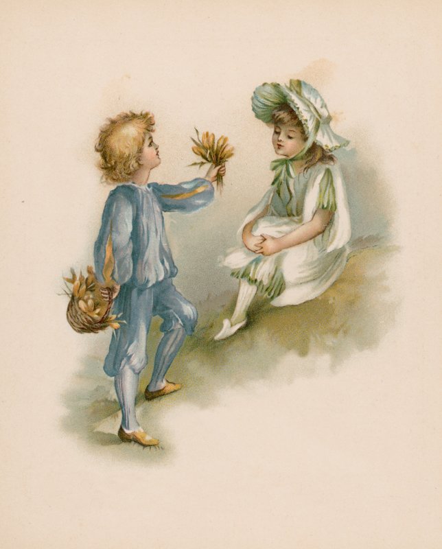 Illustration til The Language of Flowers (chromolitho) af English School