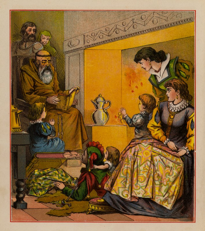 Illustration til The Merry Ballads of the Olden Time, c 1880 (farve litho) af English School