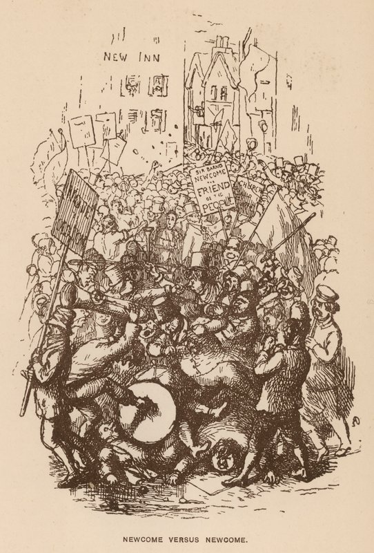 Illustration til The Newcomes af Thackeray (litho) af English School