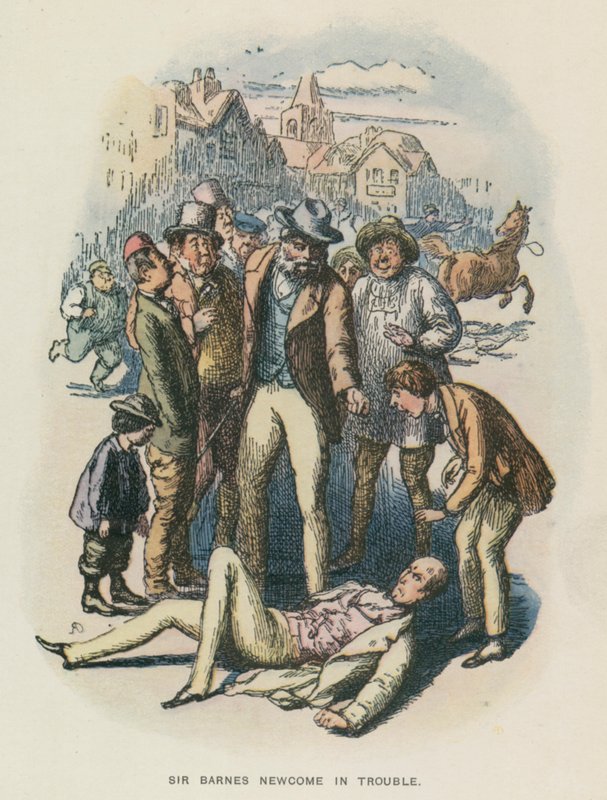 Illustration til The Newcomes af Thackeray (litho) af English School
